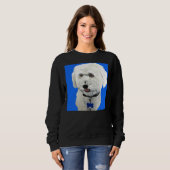 Bichon poedel blauw trui (Voorkant volledig)