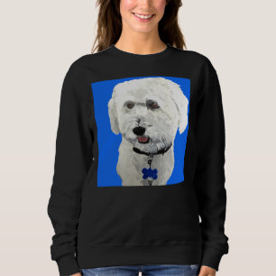 Bichon poedel blauw trui