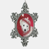 Bichon-poppenkast Tin Sneeuwvlok Ornament (Links)