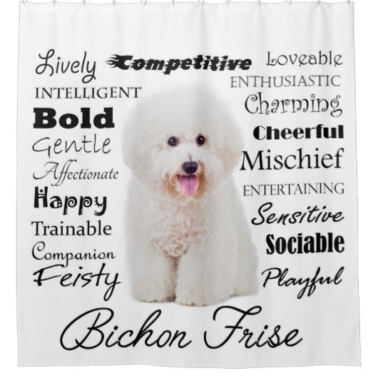 Bichon Traits Showgordijn Douchegordijn (Voorkant)