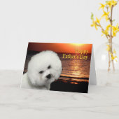 Bichon Vaderdag Kaart (Gele Bloem)