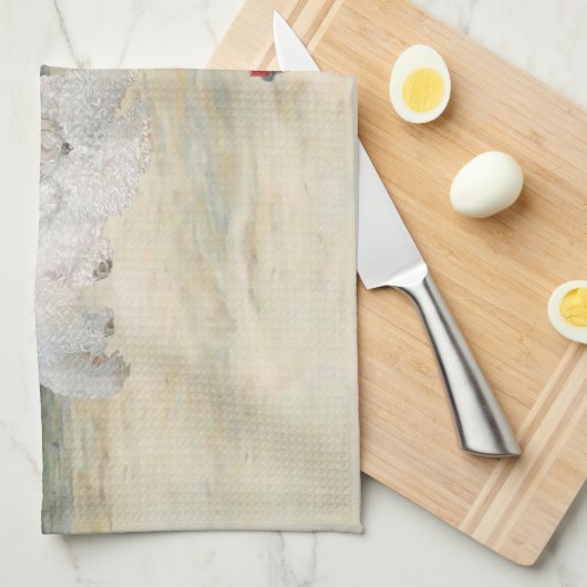 Bichons aan de strand theedoek (Quarter Fold)