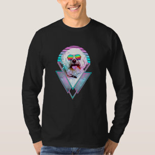Bichons Frise Dog  Retro Vaporwave Beach Vi T-shirt