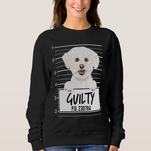 Bichons Frise Mugshot Schuldig Hond Trui (Voorkant)