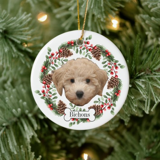Bichons Frissen hond Keramisch Ornament (Boom)