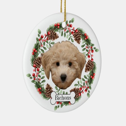 Bichons Frissen hond Keramisch Ornament (Rechts)