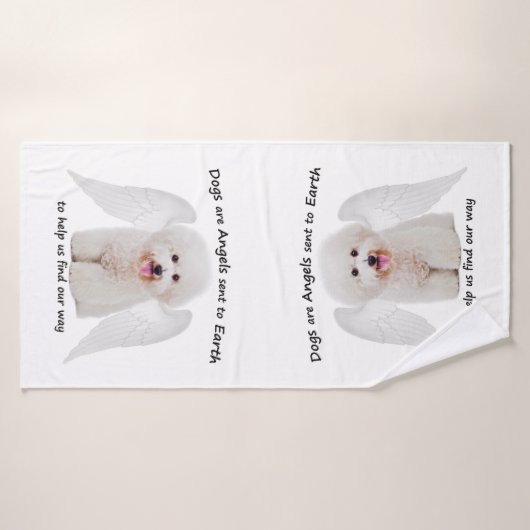 Bichons zijn Angels Bath Towel Badhanddoek (Badhanddoek)
