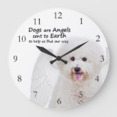 Bichons zijn Angels Clock Grote Klok (Voorkant)