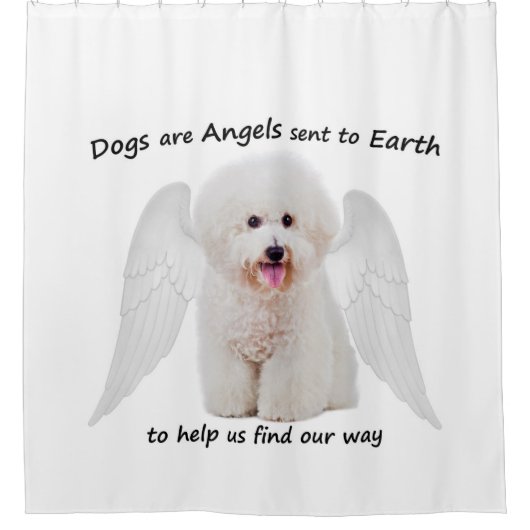 Bichons zijn Angels Shower Curtain Douchegordijn (Voorkant)