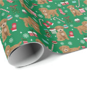 Bichpoehond kerstpoochon cadeaupapier (Rol Hoek)