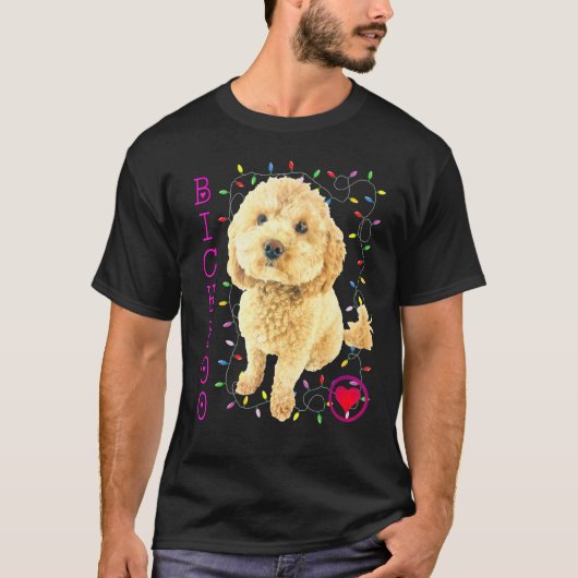 Bichpoo Puppy Dog Podle Cross Noodle Super Cute B T-shirt (Voorkant)