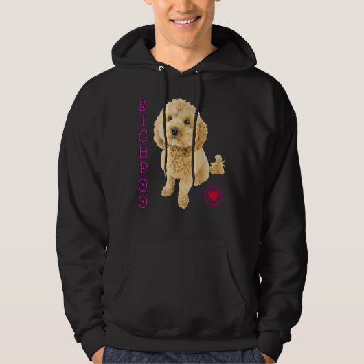 Bichpoo Puppy Hond Poedel Cross Noodle Super Cute  Hoodie (Voorkant)