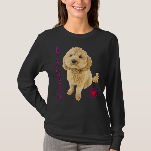 Bichpoo Puppy Hond Poedel Cross Noodle Super Cute  T-shirt (Voorkant)