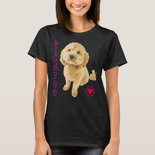 Bichpoo Puppy Hond Poedel Cross Noodle Super Cute  T-shirt (Voorkant)