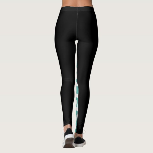 Bichromatische verticale Waterverf met portierband Leggings (Achterkant)