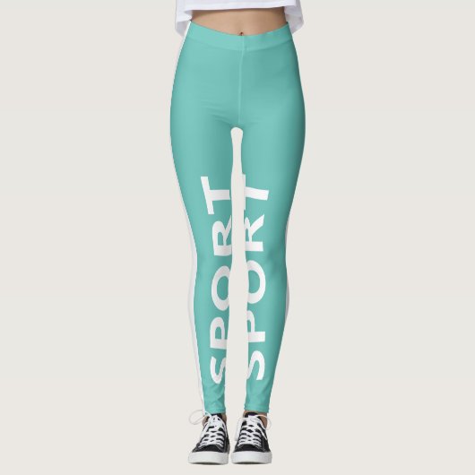 Bichromatische verticale Waterverf met portierband Leggings (Voorkant)