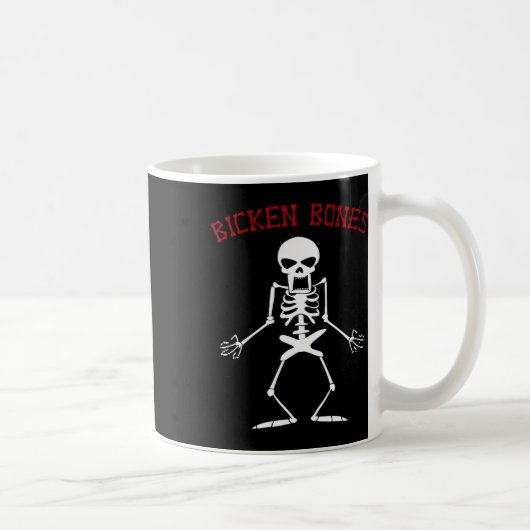 Bicken Botten Skeleton Halloween Funny Botten Love Koffiemok (Rechts)