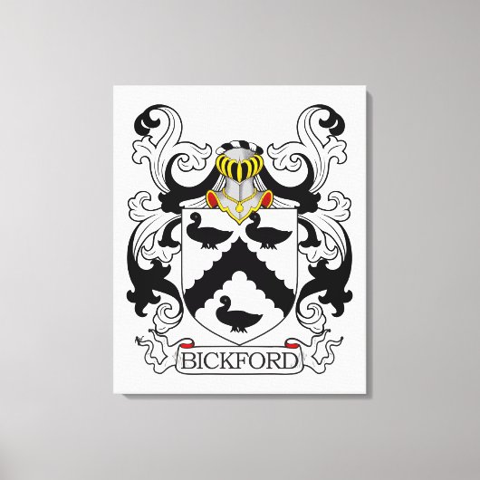 Bickford Family Crest Canvas Afdruk (Voorkant)