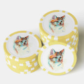 Bicolor kattenportret poker chips (Opstapeling)