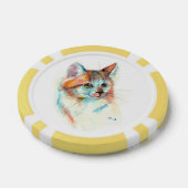Bicolor kattenportret poker chips (Enkel)