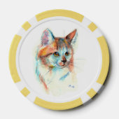 Bicolor kattenportret poker chips (Achterkant)