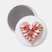 Bicolor roze origami hart magneet (Voorkant / Achterkant)