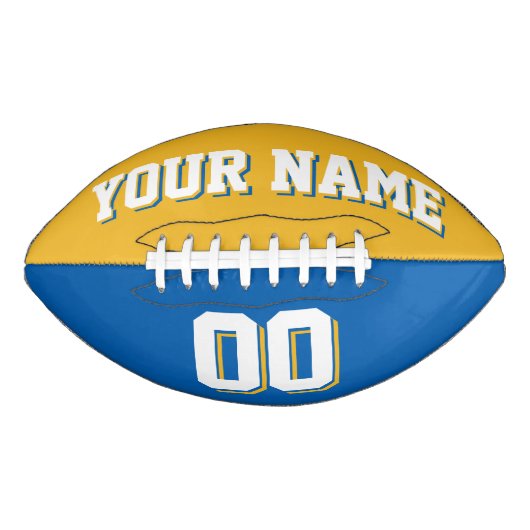 BICOLORED Gold en Blue Custom Football (Voorkant)
