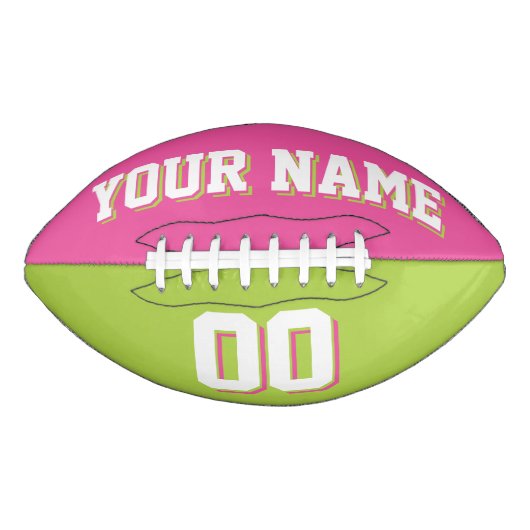BICOLORED Pink and Lime Green Custom Football (Voorkant)