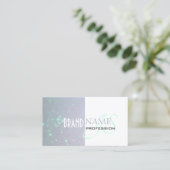 Bicolored Wit Lichtblauw Parel Glitter Monogram Visitekaartje (Staand voorkant)