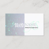 Bicolored Wit Lichtblauw Parel Glitter Monogram Visitekaartje (Voorkant)