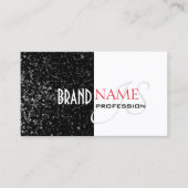 Bicolored zwart-wit Glitter Stars Monogram Visitekaartje (Voorkant)