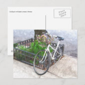 BICYCEL MET BASKET BRIEFKAART VAN DE STROOMSTROOM (Voorkant / Achterkant)