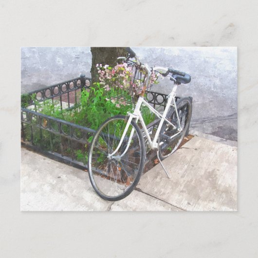 BICYCEL MET BASKET BRIEFKAART VAN DE STROOMSTROOM (Voorkant)