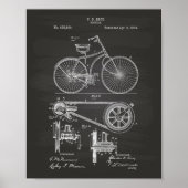 Bicycle 1890 Patent Art - Chalkboard Poster (Voorkant)