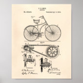 Bicycle 1890 Patent Art - Oude poster (Voorkant)