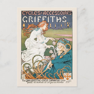  Bicycle Adverteren Poster Frankrijk 1898 Briefkaart