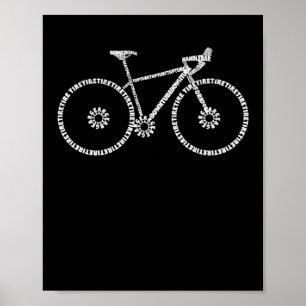 Bicycle Anatomy Road Bike Cycling Parts Funny Poster