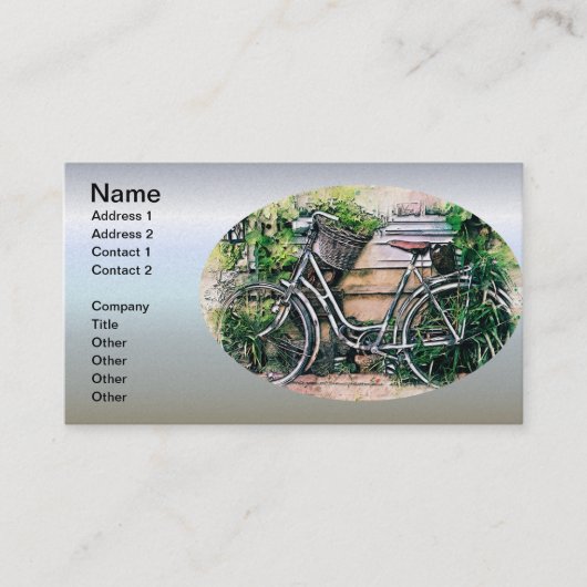 Bicycle and Basket in the Garden Visitekaartje (Voorkant)