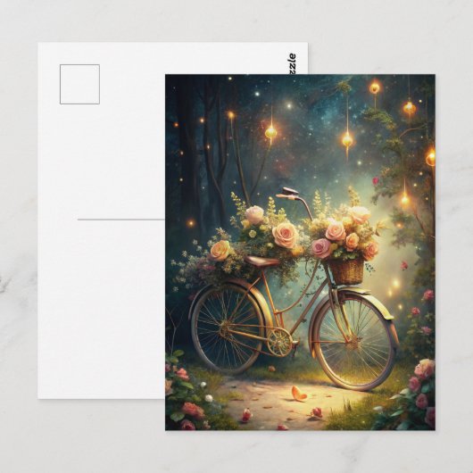 Bicycle and Flowers Briefkaart (Voorkant / Achterkant)