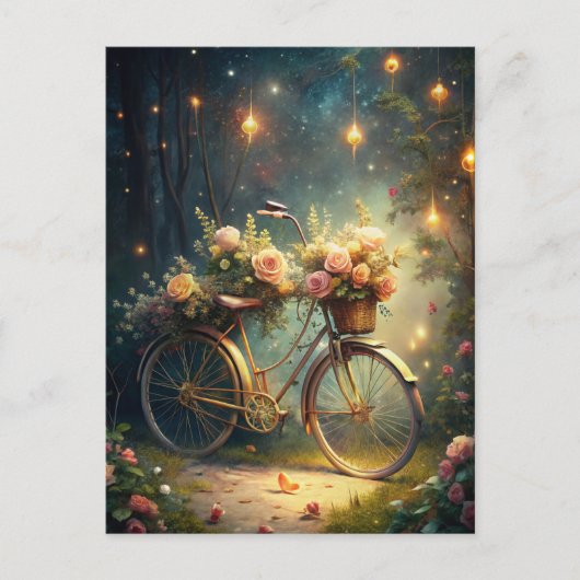 Bicycle and Flowers Briefkaart (Voorkant)