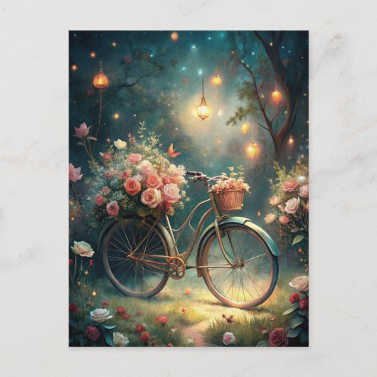 Bicycle and Flowers Briefkaart (Voorkant)