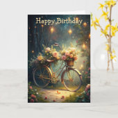 Bicycle and Flowers Kaart (Gele Bloem)