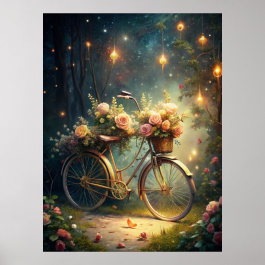 Bicycle and Flowers Poster (Voorkant)