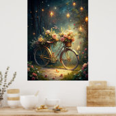 Bicycle and Flowers Poster (Keuken)