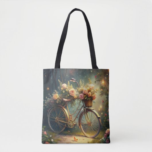 Bicycle and Flowers Tote Bag (Voorkant)