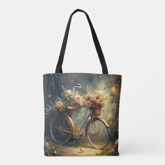 Bicycle and Flowers Tote Bag (Achterkant)