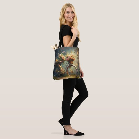 Bicycle and Flowers Tote Bag (Op model)