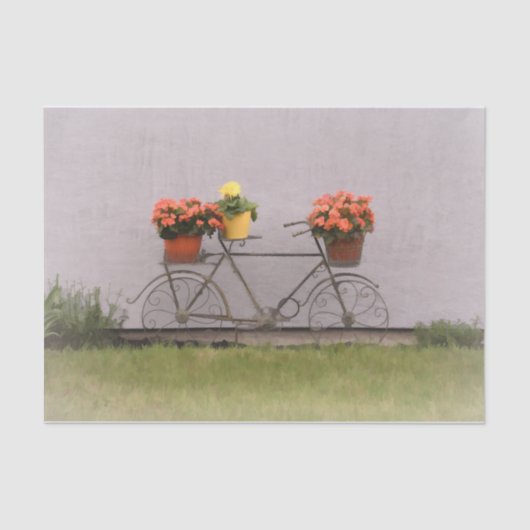 Bicycle  Antiek Oranje Floral Victoriaans Tissuepapier (Voorkant)