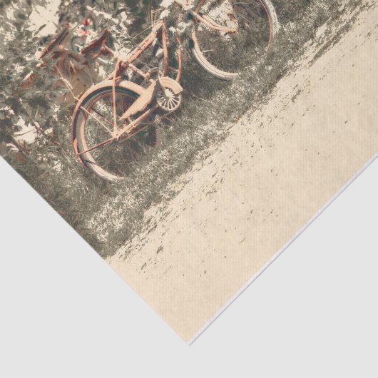 Bicycle  Antiek oud rood beige Rustig Tissuepapier (Detail)
