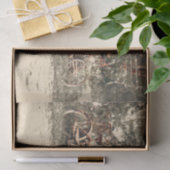 Bicycle  Antiek oud rood beige Rustig Tissuepapier (Geschenk)